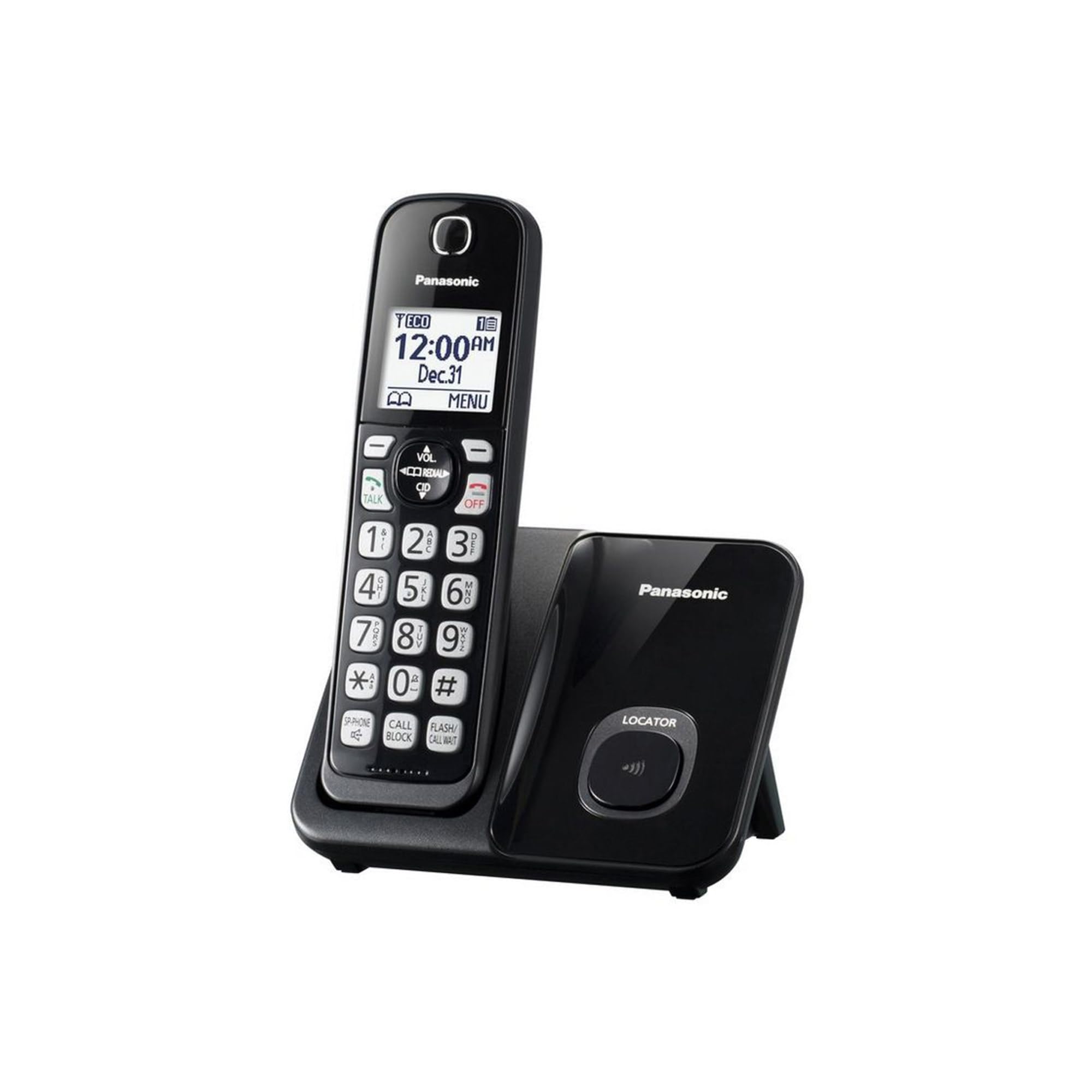 Panasonic Expandable Cordless Phone System With Call Block And High Contrast Displays And Keypads   1 Cordless Handset   Kx Tgd5